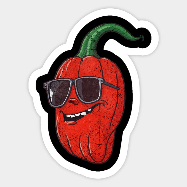 Vintage Hot Spicy Chili Pepper Sticker by All-About-Words